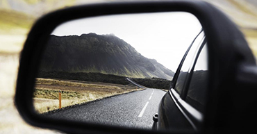 The rearview mirror can still provide a better view in bad weather