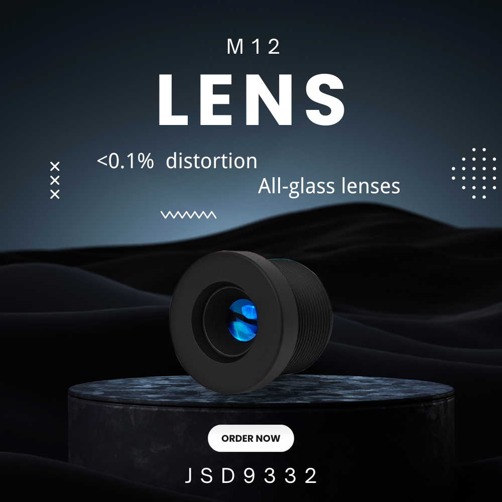 JSD9332 M12 Lens: 9.3mm EFL, 2MP F3.2 for 1/4.5